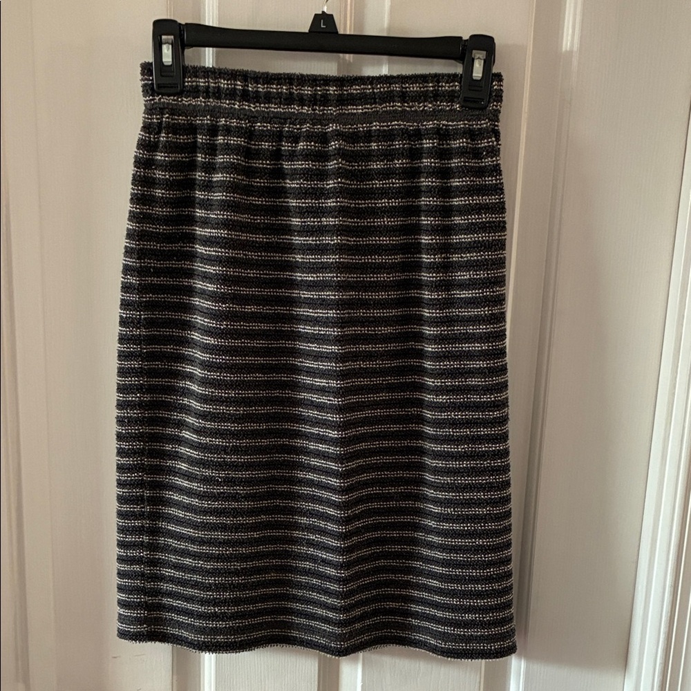 Vintage Worthington Sport Striped Black, White and Gray Women's Skirt